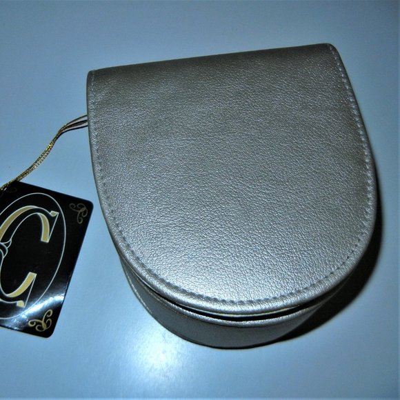 NWT Claurito Crossbody Clutch Handbag Metallic Goldish Pewter